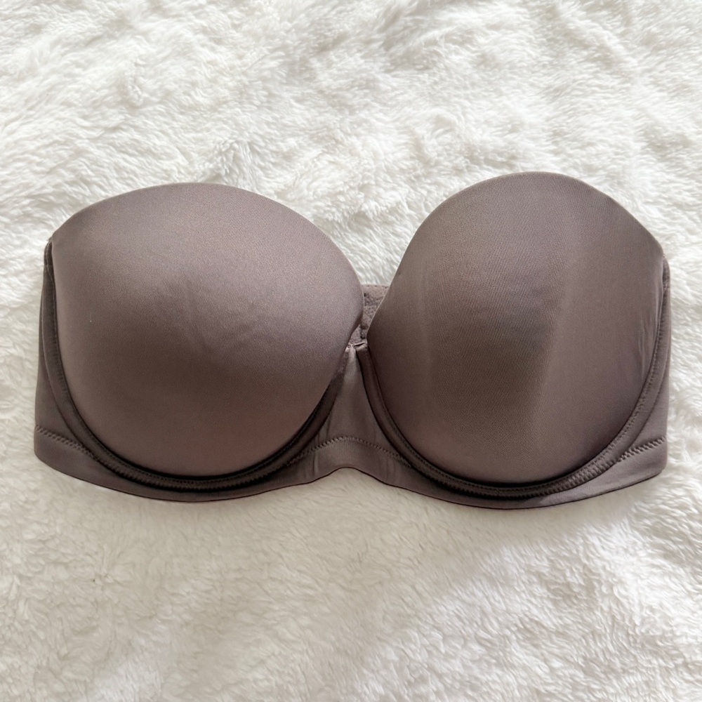 Wacoal Red Carpet Strapless Full Busted Underwire Bra Gray Purple Size 34DDD